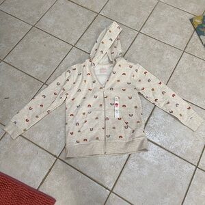 Cat & Jack Cream Hoodie with Rainbow Print